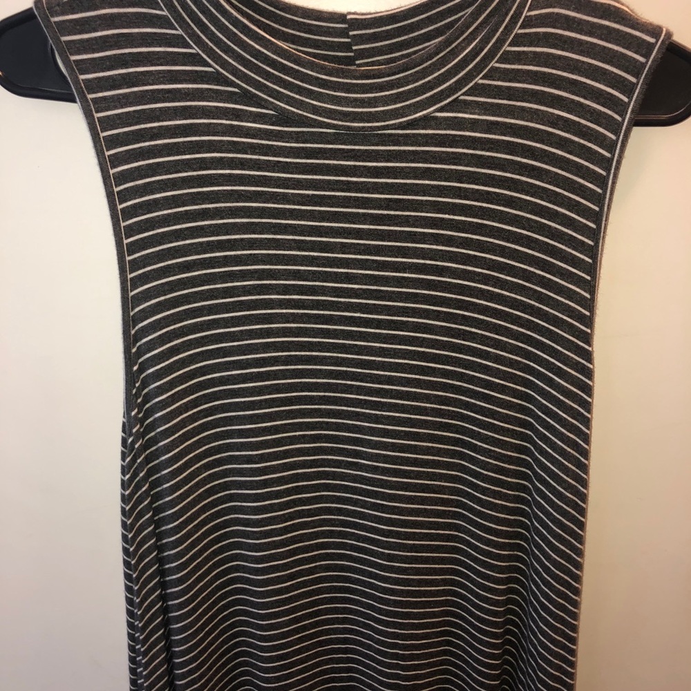 Gray and white stripe dress